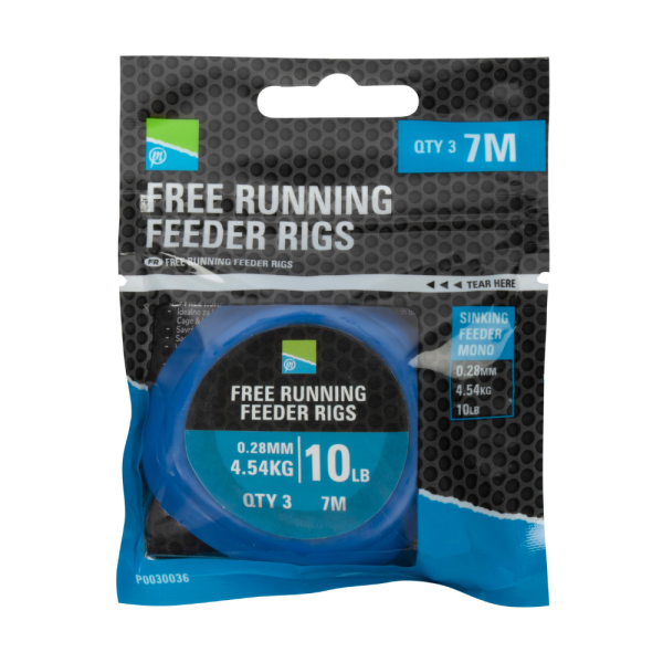 Free running Feeder Rigs 3st (0.28mm/4.54kg 7mtr)