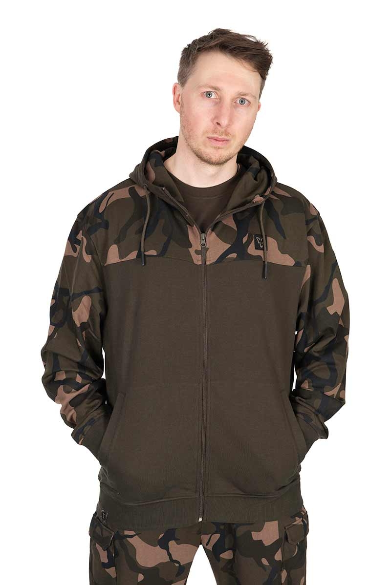 LW Khaki/Camo Split Zip Hoody Small