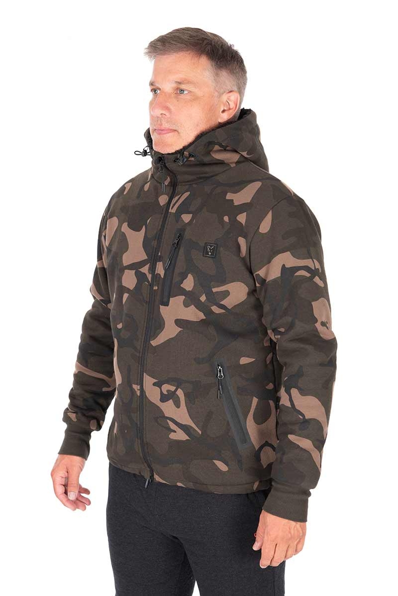 Sherpa Lined 310 Zipped Hoody Camo Medium