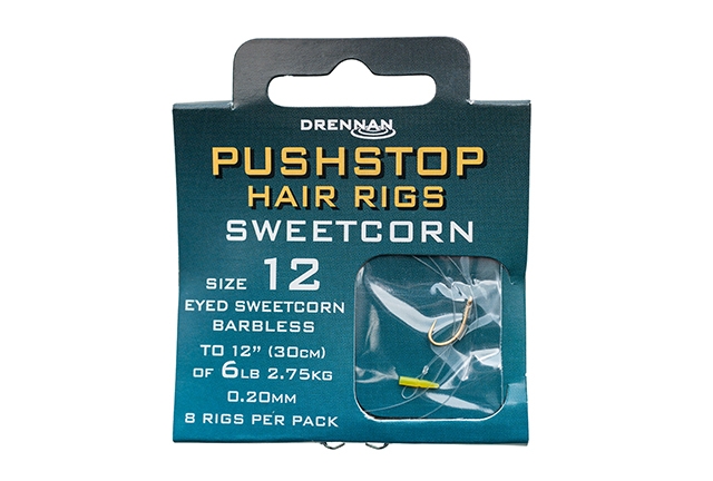 Pushstop Hair Rigs  Sweetcorn  #8/0.23mm/3.63kg