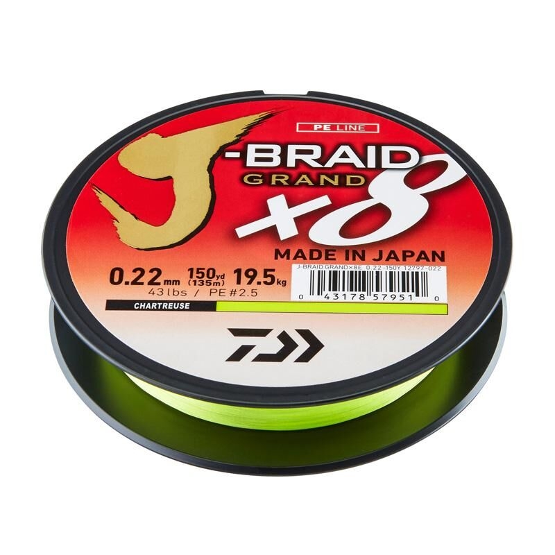 J-Braid  Grand X8  0.22mm/19.5kg (Chartreuse)