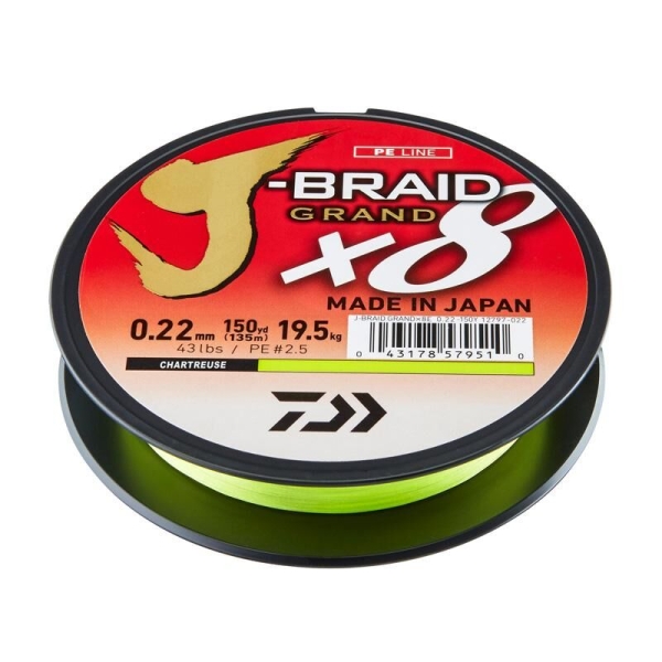 J-Braid  Grand X8 0.06mm/5kg (Chartreuse)
