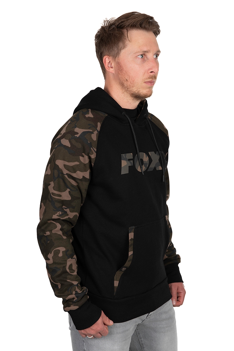 Hoody Black/Camo Raglan Small
