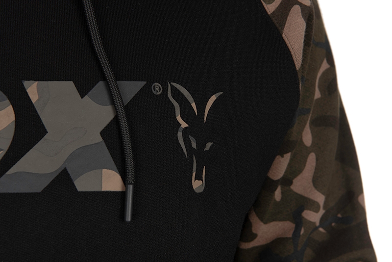 Hoody Black/Camo Raglan Small
