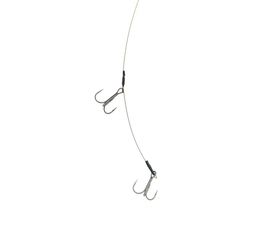 Deadbait Leaders 2x Treble #4  - 50cm/30lb