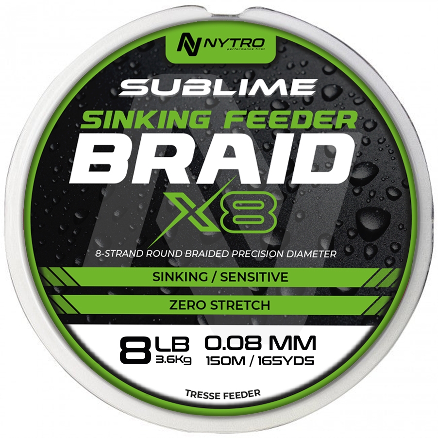 Sublime Braid X8 Sinking Feeder (0.08mm/3.6kg/150mtr)