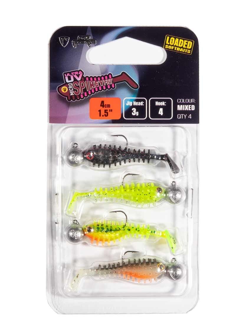 Micro Spikey Fry Mixed UV Colour Pack Loaded 4cm/3gr