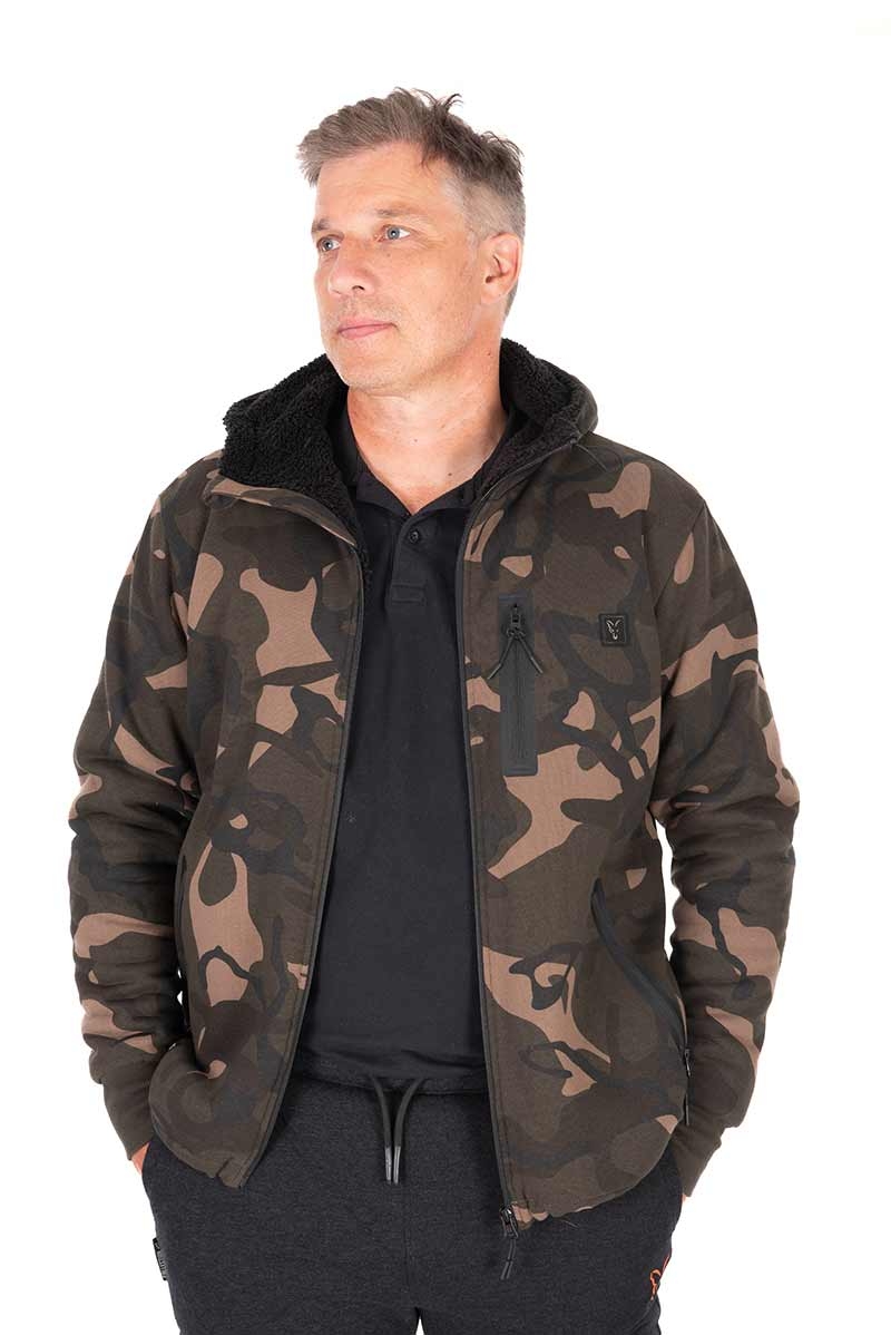 Sherpa Lined 310 Zipped Hoody Camo Medium