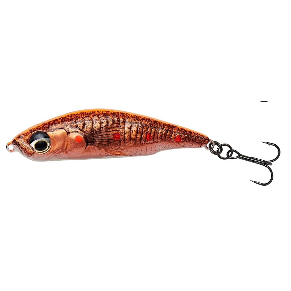 3D Sticklebait Pencil Sink. (5.5cm/7gr Fluo Orange Copper)