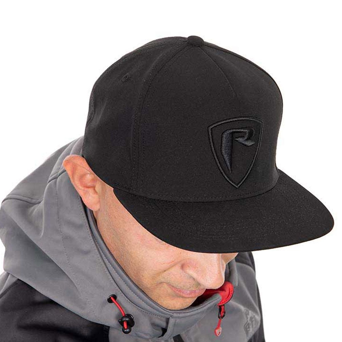 Shield Flat Peak Cap Black