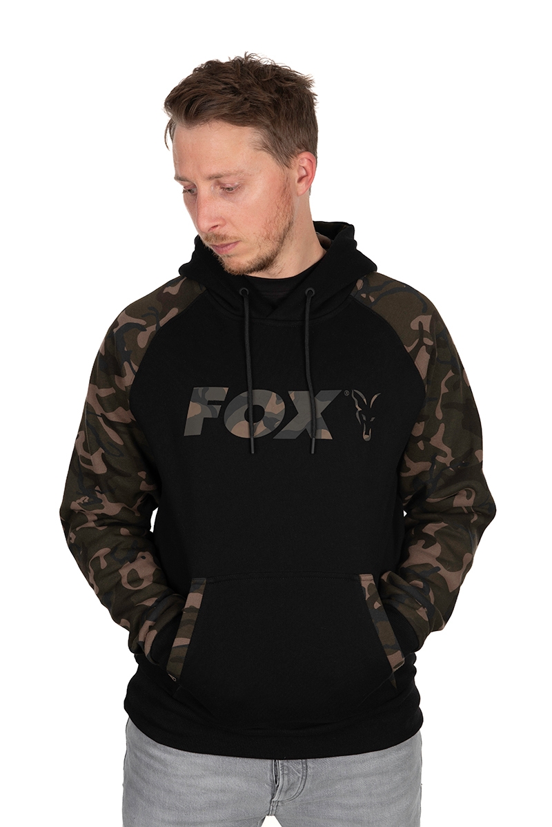 Hoody Black/Camo Raglan Small