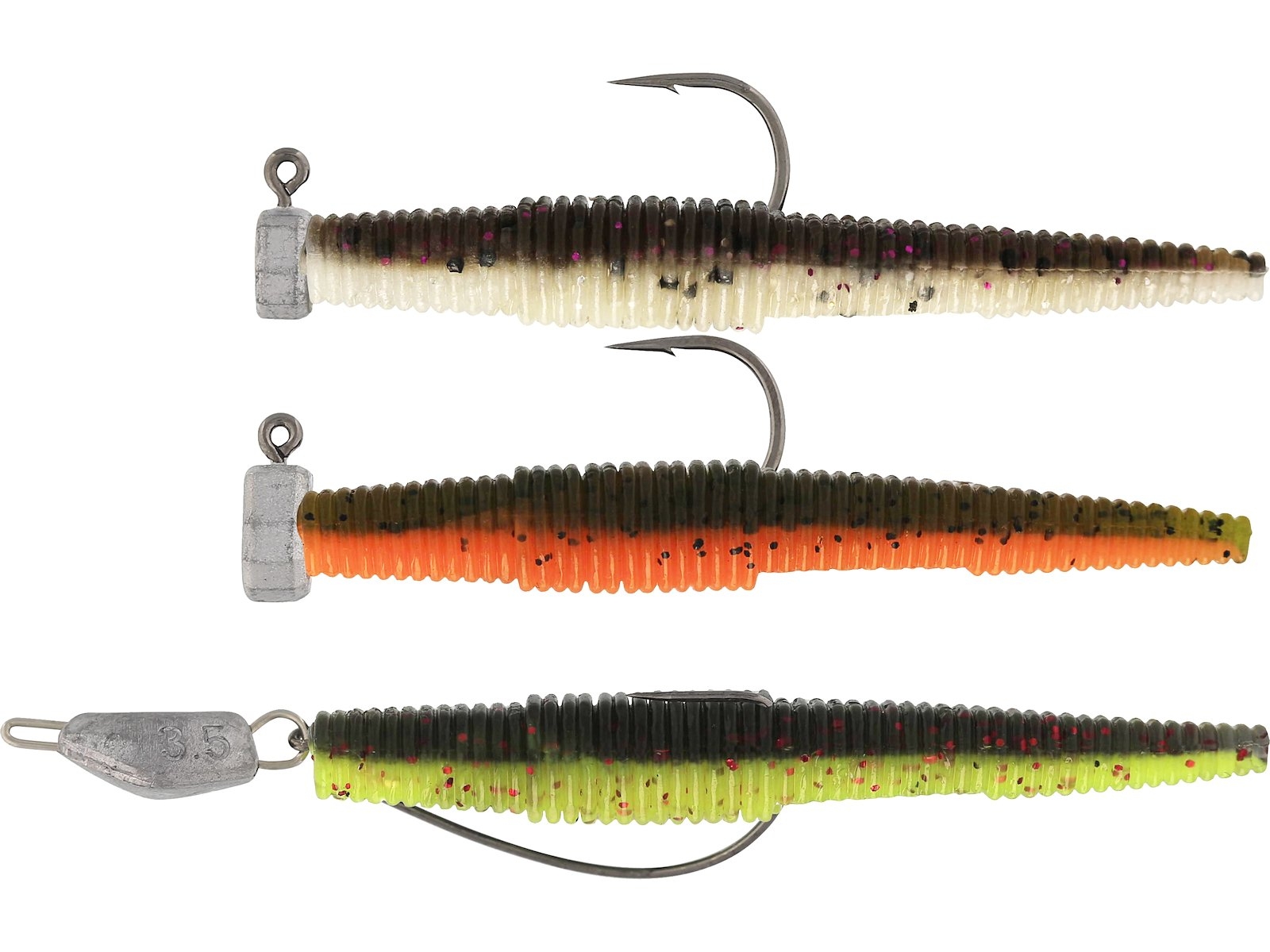 Ned Worm Slim Ready Rigged 5.5cm Dark Water Mix