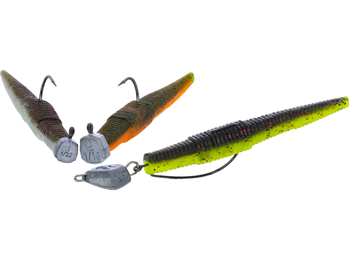 Ned Worm Slim Ready Rigged 5.5cm Dark Water Mix