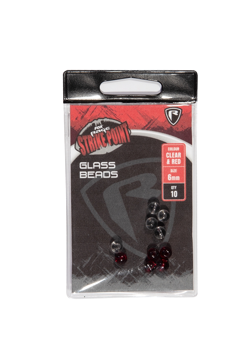 Strike Point Glass Beads 6mm Clear & Red