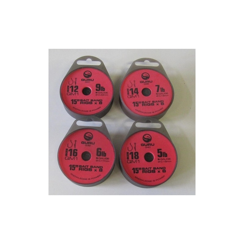 QM1 Ready Tied Rigs Bait Bands 15inch