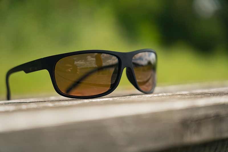 Matt Black Wrap Brown Lens Sunglasses
