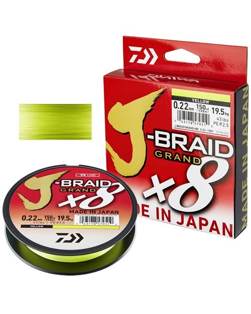 J-Braid  Grand X8  0.22mm/19.5kg (Chartreuse)