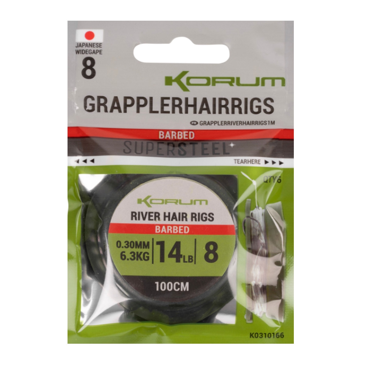 Grappler Supersteel Hair Rigs Barbed Size 10/0.28mm/5.4kg