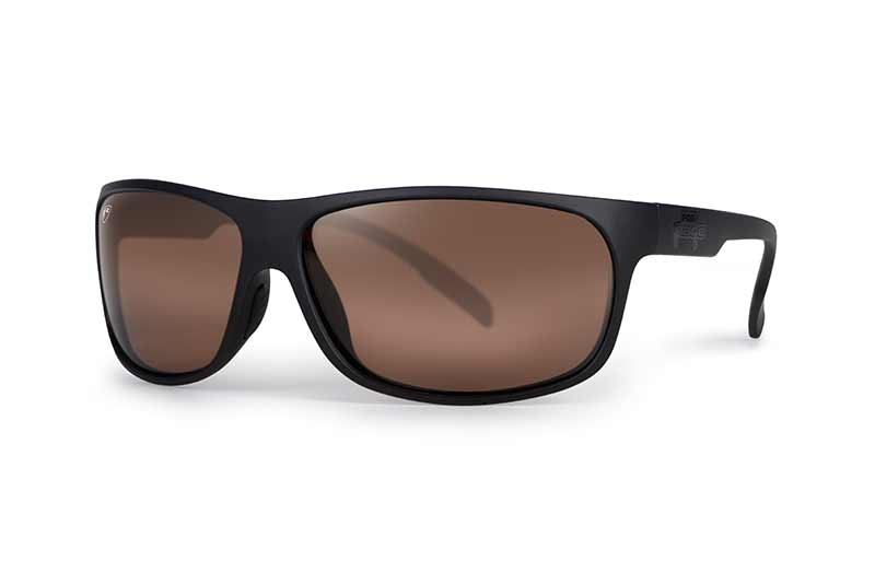 Matt Black Wrap Brown Lens Sunglasses