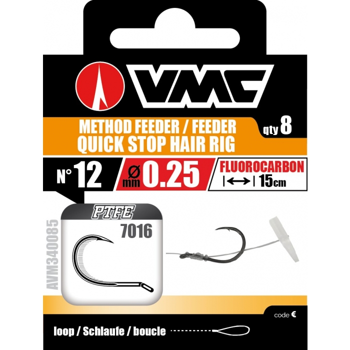 Method  Feeder Quick Stop Hair Rig Fluorocarbon Barbed 12 - 0.20mm