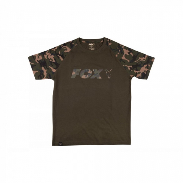 Raglan Khaki / Camo Sleeve T-Shirt XX-Large