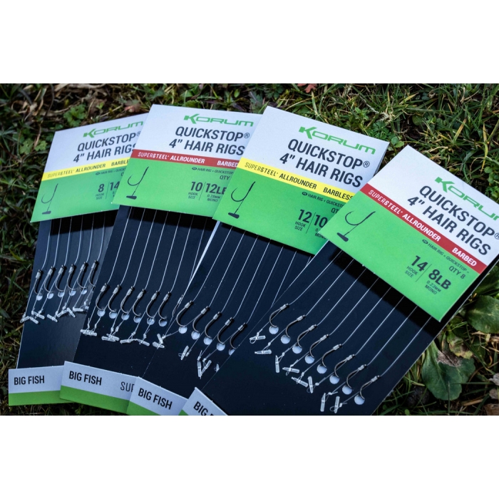 Big Fish Hair Rigs + Quickstop Barbed  Size 8 - 10cm